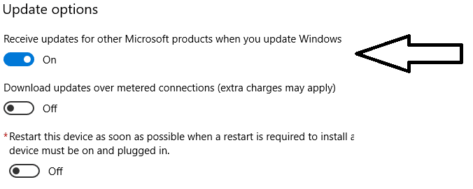 update options